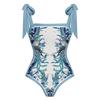 2023 European & American Retro French Double-Sided Swimsuit Set: One-Piece & Bikini