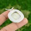 Daughters Day Deal Cushion Natural White Quartz 925 Silver Bezel Sister Pendant