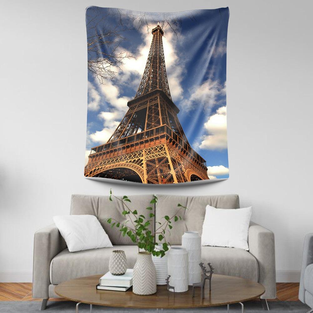 Париж Эйфелева башня Узор Подвесной Ткань Спальня Гостиная Гобелен Домашнее Настенное — фото 11