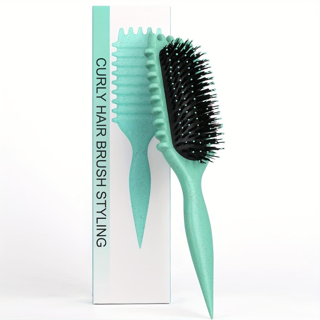 Curly Hair Styling Brush for Women - Ergonomic, Bristle Comb with Comfort Grip Handle for Bouncy Curls & Hairstyles, Curly Hair Brush