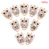 10Pcs   Owl Enamel Charms Pendant Diy Jewelry Craft Findings