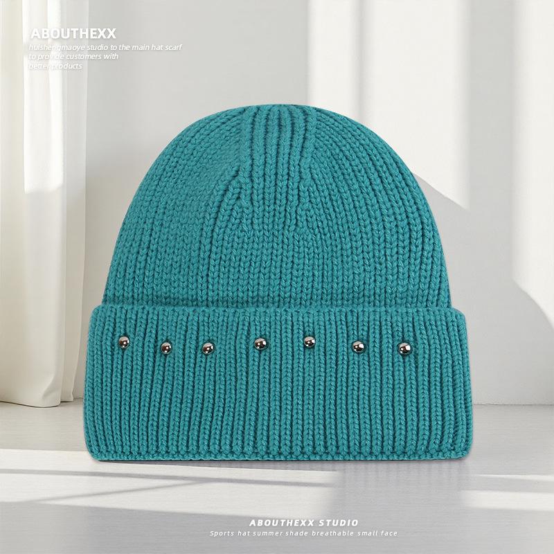 Warm Woolen Hat for Female Couple with Large Head Circumference and Small Face Revealing Knitted Hat  Outdoor Fashionable Pullover Cold Hat