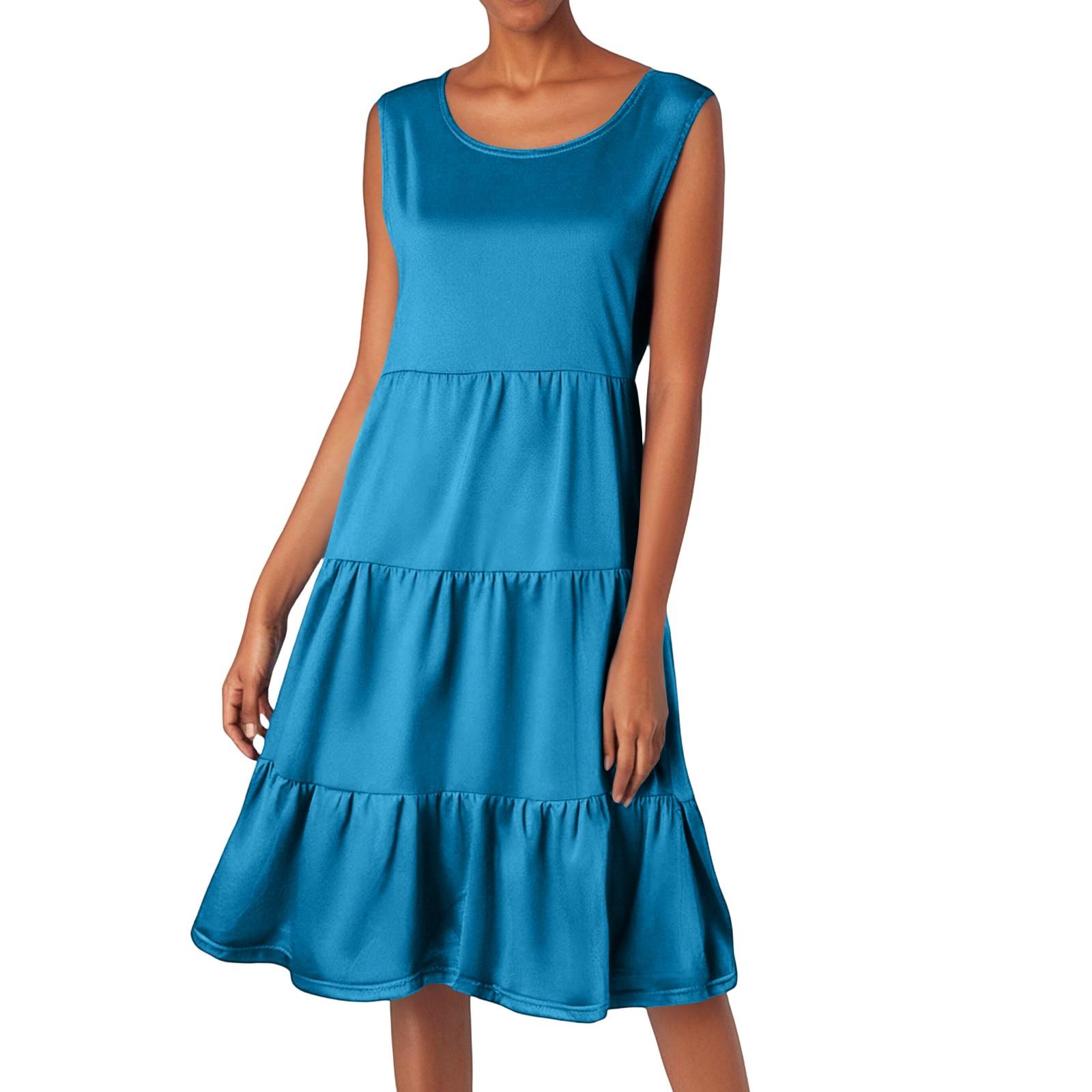 

Женские богемные платья с круглым вырезом и оборками, однотонные, летние, повседневные S