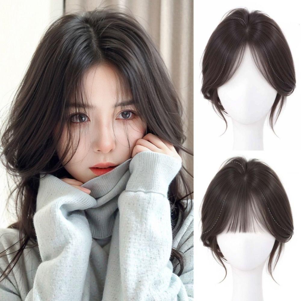 Hair Extension Korean Invisible Bangs Wig Fringe Hair Pieces Cover White Hair & Hairline