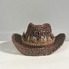 2026 Handmade Hollow Nature Cowboy Hat for Men Women Vintage Straw Weaving Beach Sun Hat Gentleman Lady Beach Cowgirl Hat