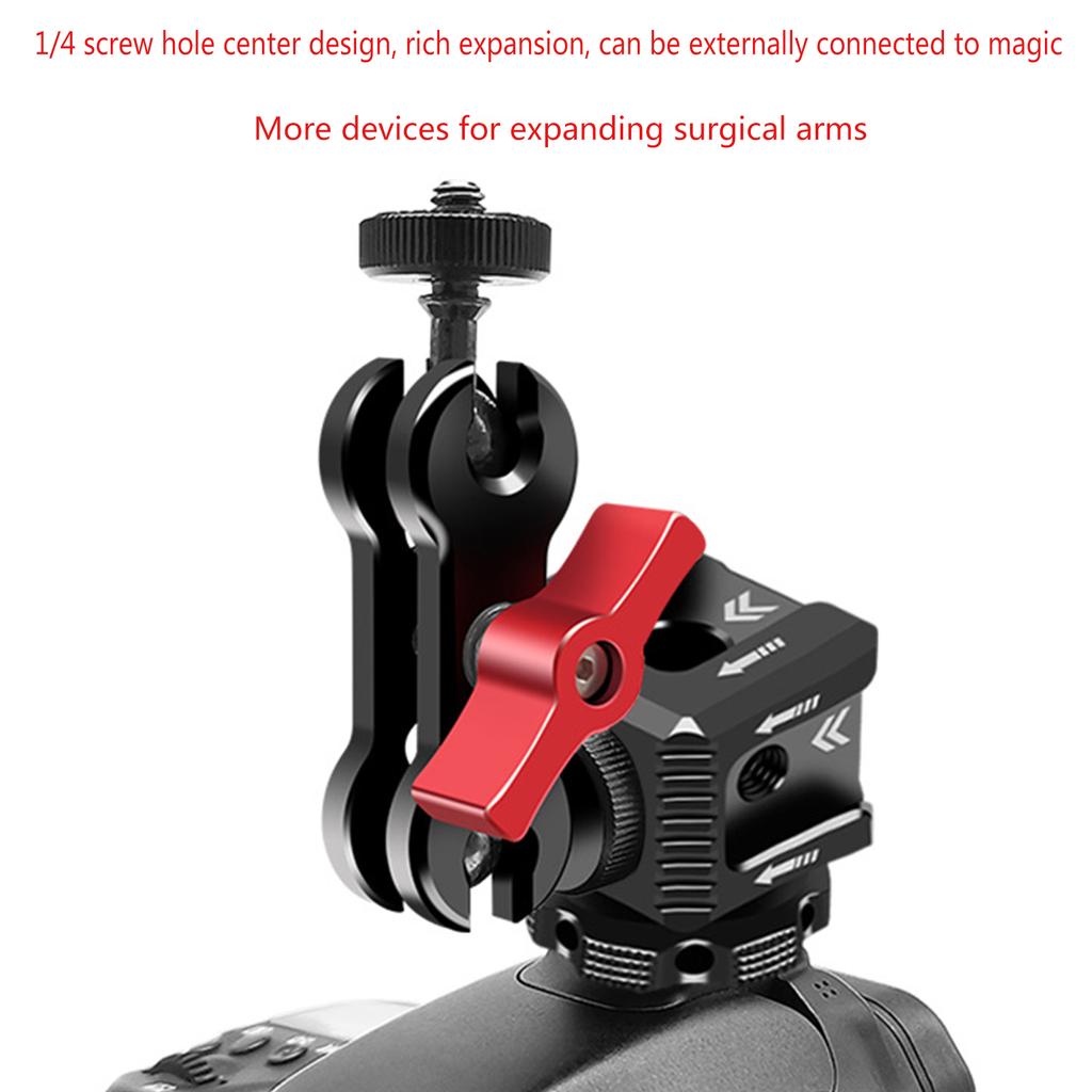 Triple Hot Shoe Extension Bracket 1/4'' Screw Adapter Extend Microphone Fill Light Monitor Magic Arm Camera Accessories