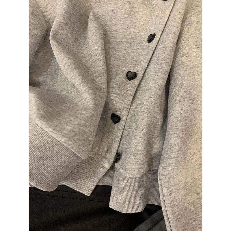 Miu Style Women's Bow Heart Cardigan: Relaxed Spring/Autumn Short Jacket 2025