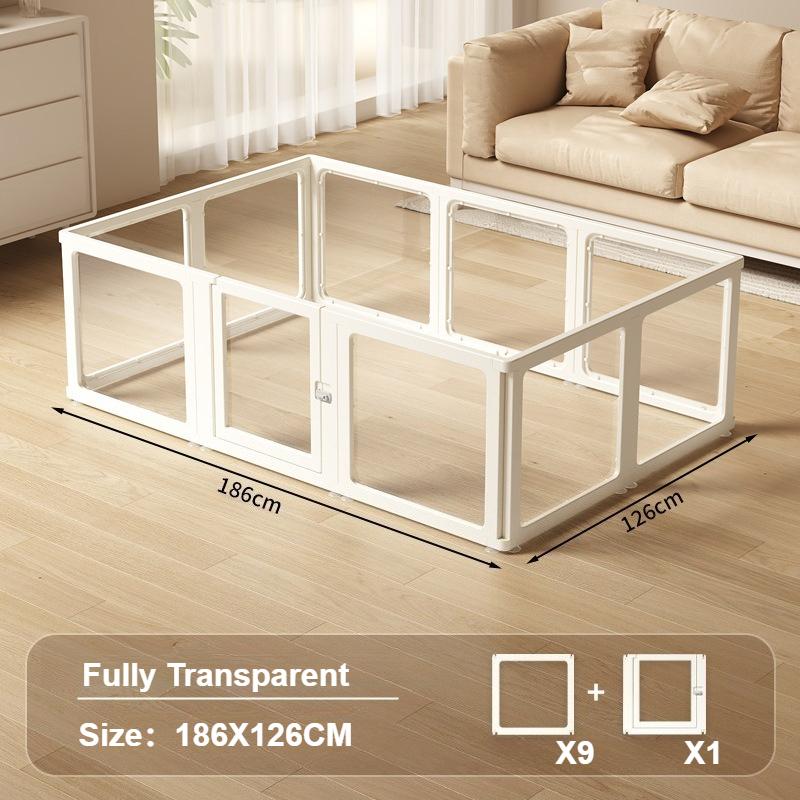 Full Transparent Dog Fence Acrylic Small Dogs Playpen Indoor Pet Puppy Dogs Enclosure Bed Accessories Pets Cat Dog Baby Barrier