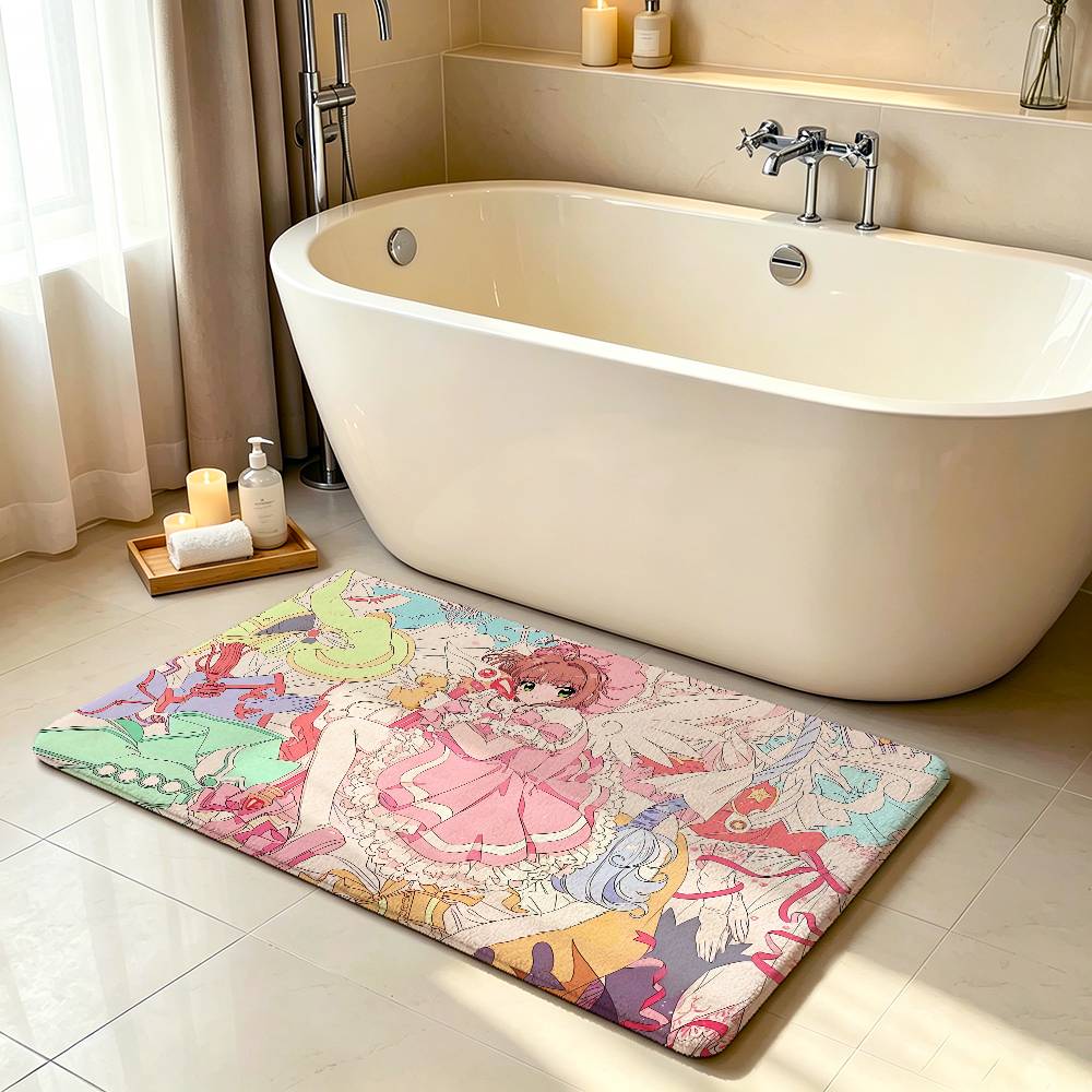 Anime-C-cardcaptor-Sakura-S Kawaii Carpet Bathroom Anti-slip Mat Door Mat Home Decoration Mat Entrance DoorMat Scratch-resistant