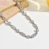 HY  Women Figure 8 White Rhinestone Geometric Fine Beach Sexy Belt Slender Waist Body Chain Versatile Dress Accessories