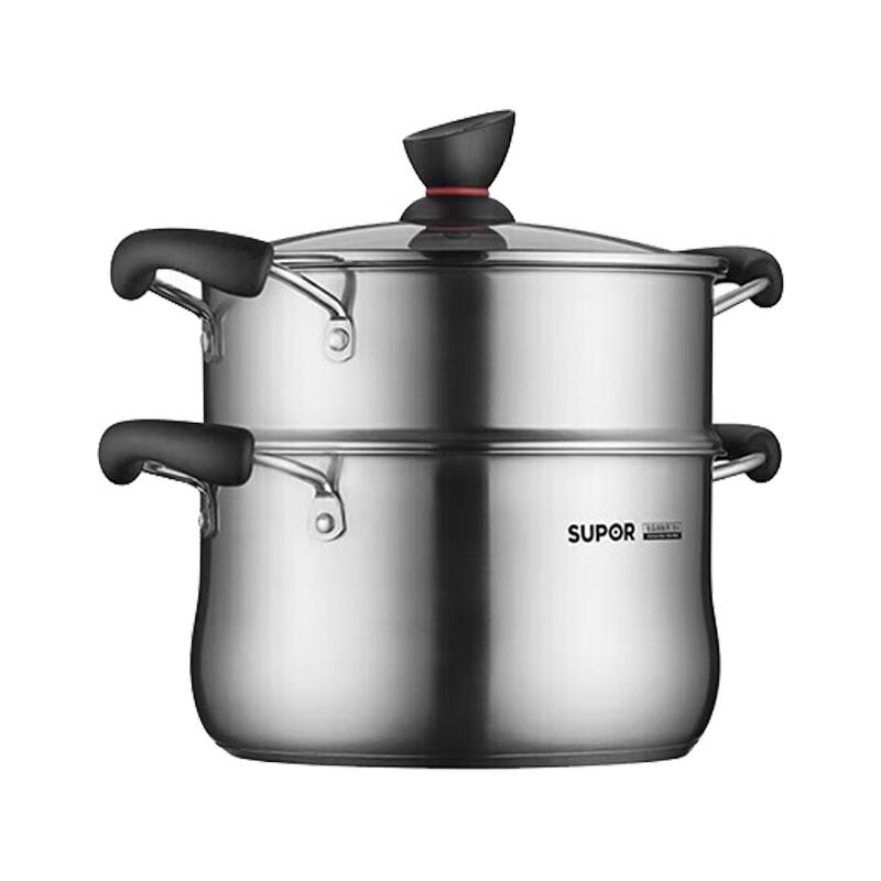 SUPOR Small Red Circle Stainless Steel Multi-purpose Pot