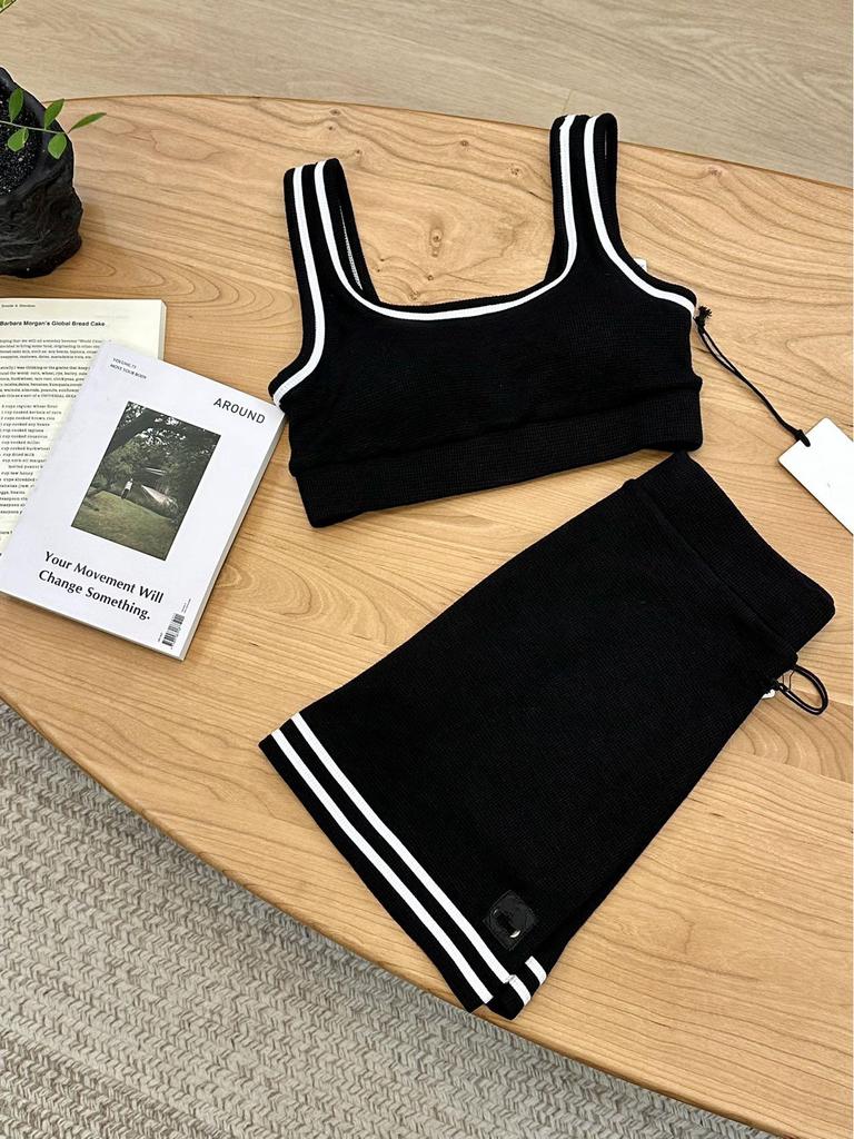 Spring/Summer Knit Yoga Cardigan, Bra, & Tennis Skirt - Casual Three-Piece Sportswear Set