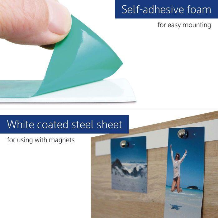 Bande métallique adhésive - MAUL - 2,5 m - Blanc - Souple pour aimants - Made in Germany