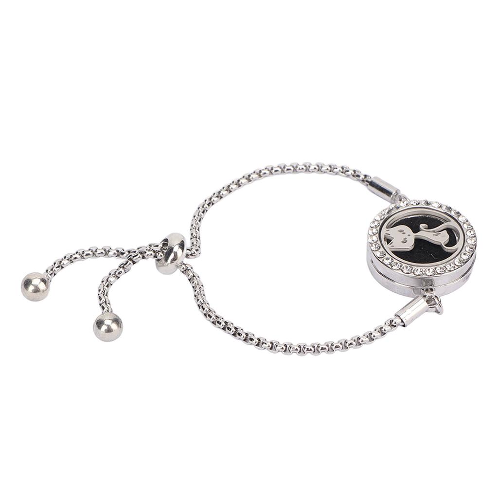 Ätherisches Öl Diffusor Armband Edelstahl Aromatherapie Medaillon Verstellbares Armband für Frauen Mädchen