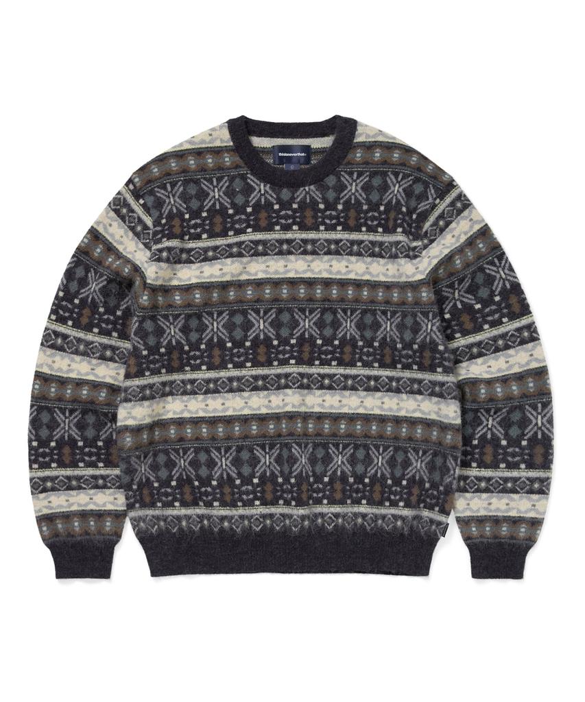 THISISNEVERTHAT Fair Isle Knit Sweater Navy