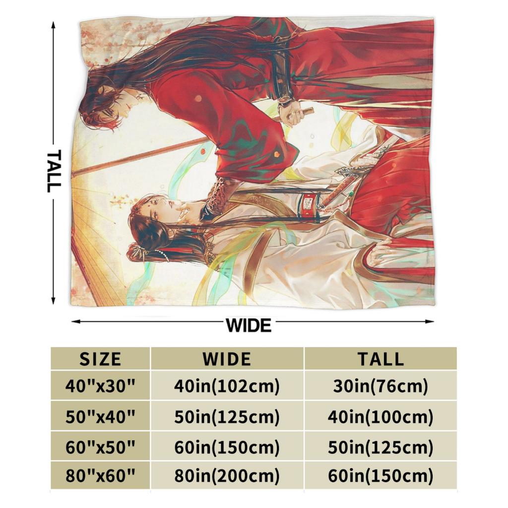 Tian Guan Ci Fu Blankets Anime Yaoi Lgbt Boy Love Plush Vintage Warm Throw Blanket for Bedding Lounge Autumn/Winter