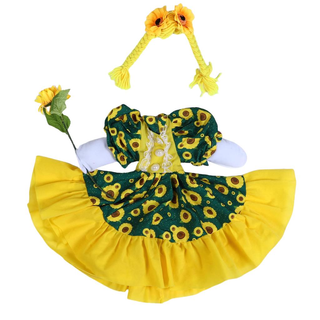 Sunflower Goose Outfit Unique Fade Proof Machine Washable Goose Statue Costume with Wig for Decoration