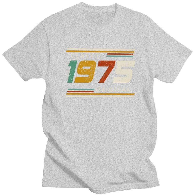 Fashion 50th Classic 1975 Original T Shirt Men Short Sleeve Custom Years Birthday Gift Tshirts Casual Tee Tops Slim Fit Tshirts