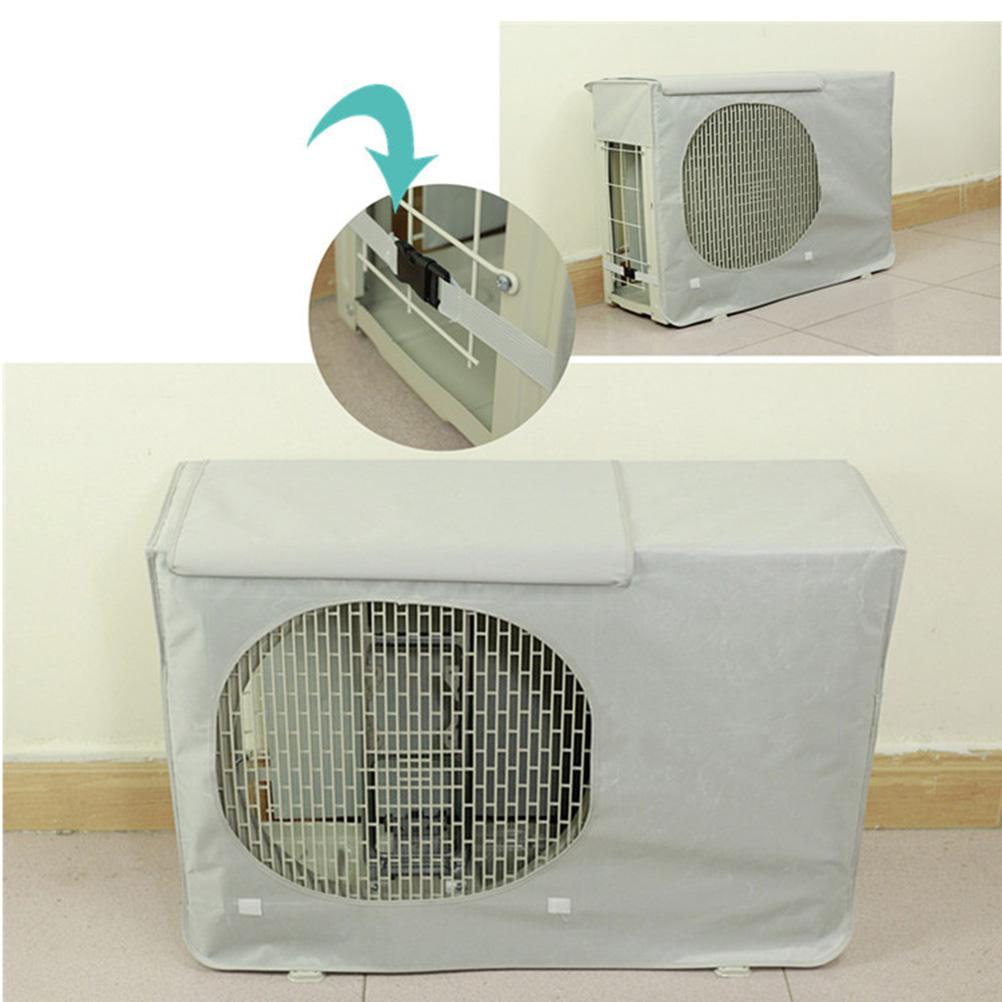 Funda para Unidad de Aire Acondicionado Exterior 78x55x28cm Gris Tela de Poliéster Impermeable Protección Fácil Limpieza Aire Acondicionado