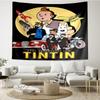 Arazzo da Parete con Stampa Le Avventure di Tintin, Sfondo, Montaggio Facile, Ideale per Camera da Letto, Ufficio e Soggiorno, con Decorazione Estetica da Appendere alla Parete.