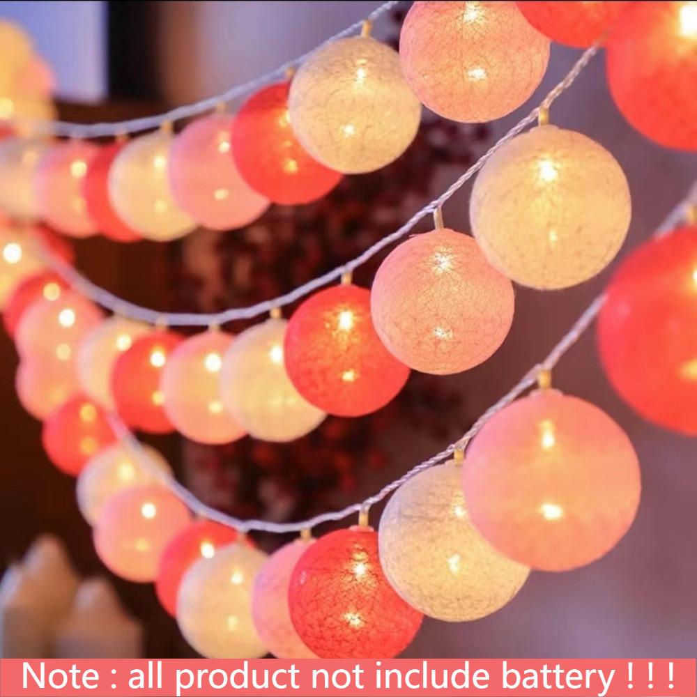 3CM Cotton Balls String Lights Garland Fairy Street Lights Christmas Decorations for Home Outdoor Wedding Garden Patio Lights