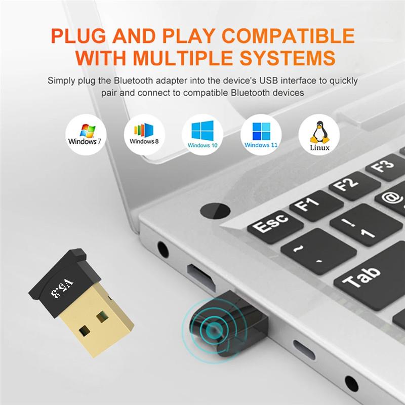 Adattatore USB Bluetooth 5.3 Trasmettitore Ricevitore Audio Bluetooth Dongle Bluetooth Adattatore USB wireless per computer PC portatile