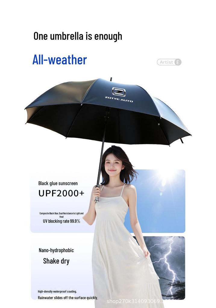 Zotye RS7 Z700 X5 X7 T600 Car Umbrella: Long Handle Sun and Rain Shade