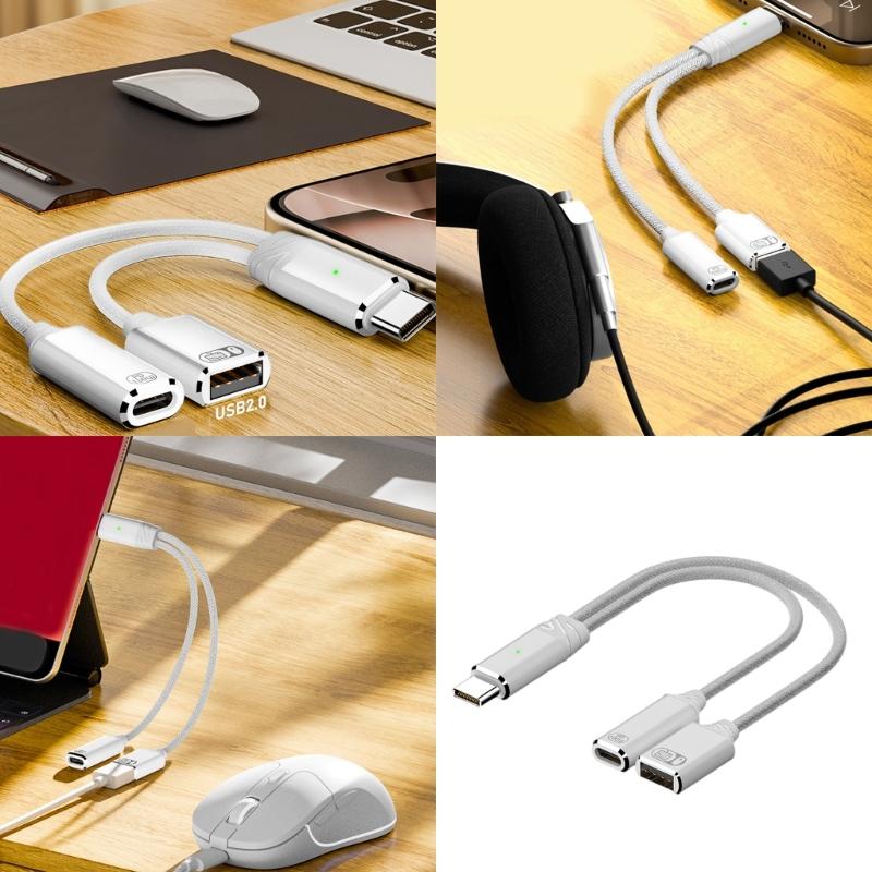 Rozdzielacz USB C Typu C Podwójna Wtyczka 100W Adapter Szybkiego Ładowania Kabel Rozdzielający Typ C Męski do Podwójnego Żeńskiego Kabla dla Telefonu
