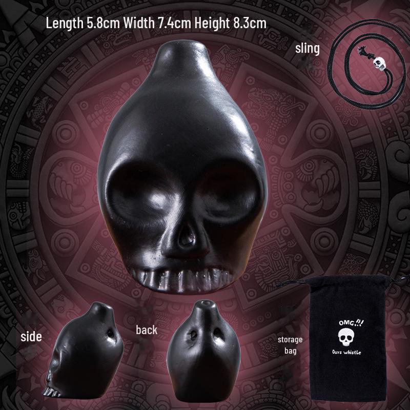 

Ужасный Череп Окарина: Ацтекский свисток смерти для розыгрышей на Хэллоуин чёрный