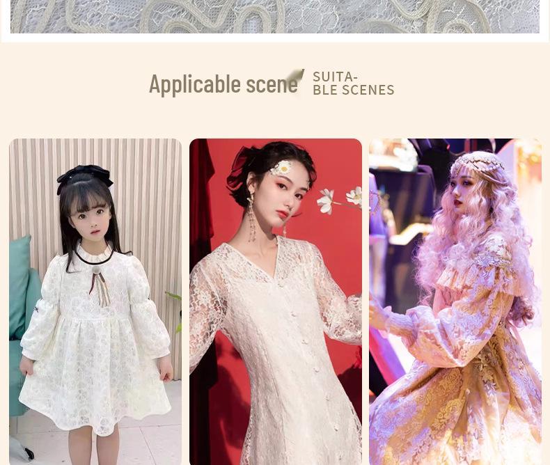 New Style Floral Needle-Punched Elastic Lace Fabric for Fashionable Women's Wedding Dresses & Evening Gowns