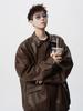Men's Retro High Street Motorcycle Leather Jacket - Autumn/Winter Loose-Fit Lapel Coat