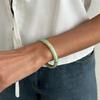 Vintage Bunter Tropföl Blume Feder Offenes Armband Ins Metall Meeressternenhimmel Zifferblatt Mehrschichtiges Armband