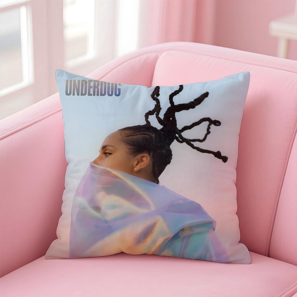 Alicia K-Keys Singer Cushion Cover Comfortable Reversible Pillow Cover Ideal For Car Sofa Bedroom & Beyond
