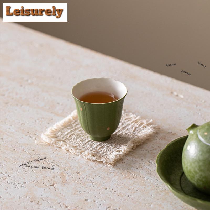 1pc/lot Matcha Green Sprinkle Gold Teacup Vintage Tea Bowl Cup For Tea Tea-tasting Meditation Cup Chazhan Master Cups Cha 11ml