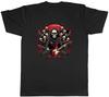 Skeleton Music Band Mens T-Shirt Rock N Roll Roses Guitar Tee Gift
