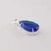 Blue Sapphire Gemstone Silver Unique Pendant 1.6" 925 Sterling Silver Handmade Jewelry For Thanksgiving PP-67-10