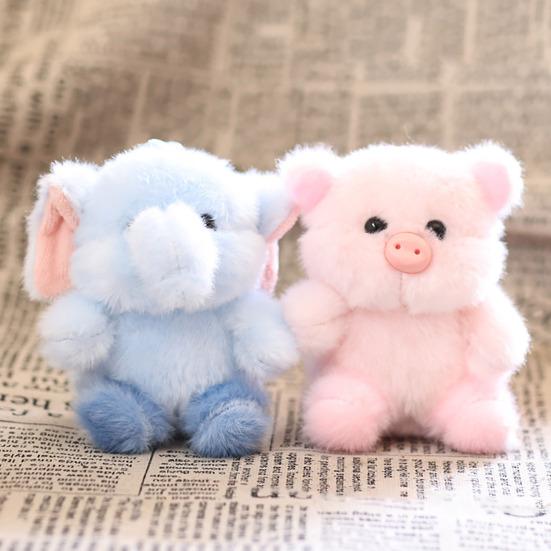 Yousheng Cute Pig Plush Keychain, Small Stuffed Animal Elephant Pendant for Bag Backpack Purse, Kawaii Cartoon Key Ring Charm, Gift for Girls Women