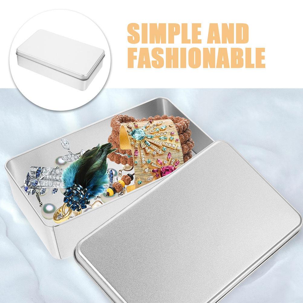 Premium Tinplate Rectangular Storage Box with Lid Stylish Food Safe Container for Wedding Favors Holiday Gifts Candy Jewelry