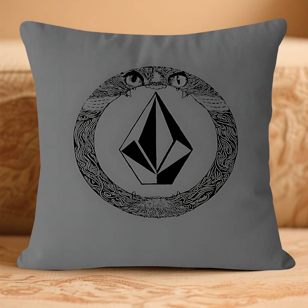 Наволочка с логотипом VolcomS, съемная, моющаяся, чехол для подушки – всесезонный мягкий лен 24x24Inch