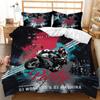 Motorbike Comforter Cover Set Queen Size, Boys Motocross Rider Duvet Cover, Teens Racing Motorcycle Dirt Bike Bedding Set Child