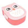 Lunch Box, Plastic Portable Cartoon Owl Lunch Box Food Safe Microwave Storage Container for Salad, Pink ( 900ML )