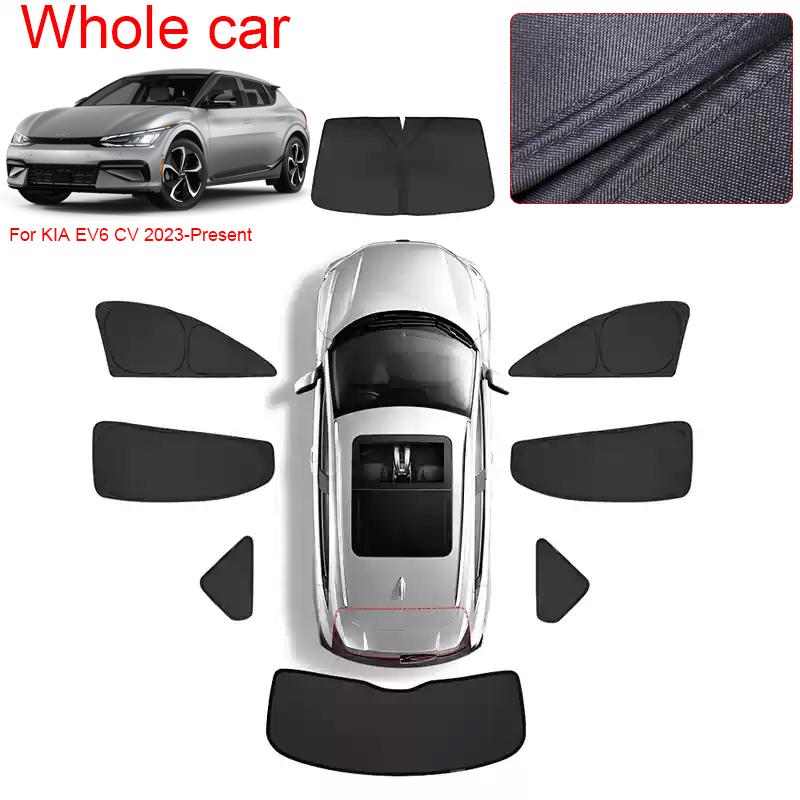 Car Black Window Privacy Sunshade For KIA EV6 CV 2023-Present Auto Anti-UV Heat Insulation Protect Cover Interior Accessory