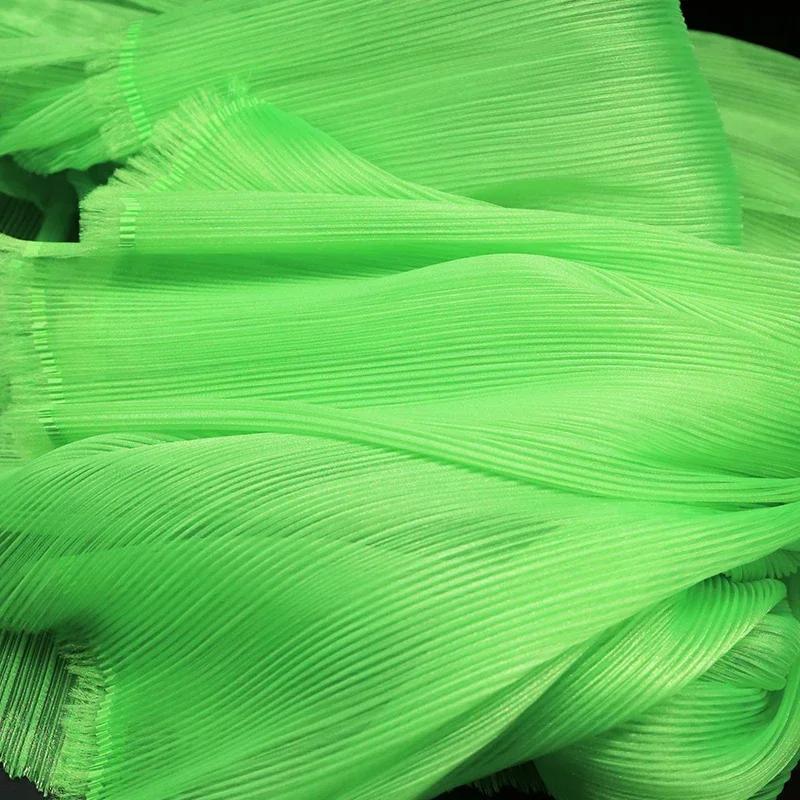 100x145cm Jasná Plisovaná Organza Látka Šít Svatební Šaty A Módní Plisované Síťoviny, DIY Tvar Pevné Designové Látky