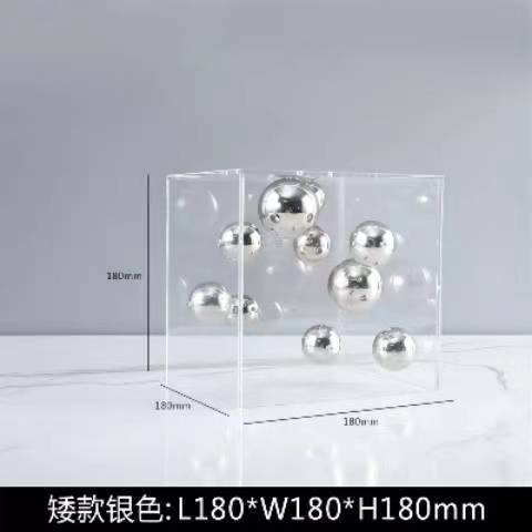 

European-style Square Acrylic Cover Ball Ornaments Living Room Porch TV Cabinet Model Room Home High-end Decorations Modern