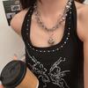 Y2K Spicy Girl Dark Star Leather Choker Necklace - Pure Desire Clavicle Chain