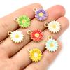 20pcs Enamel Flower Charms Pendant Alloy Metal DIY Jewelry Making Accessories Findings for Earrings Necklace Bracelet