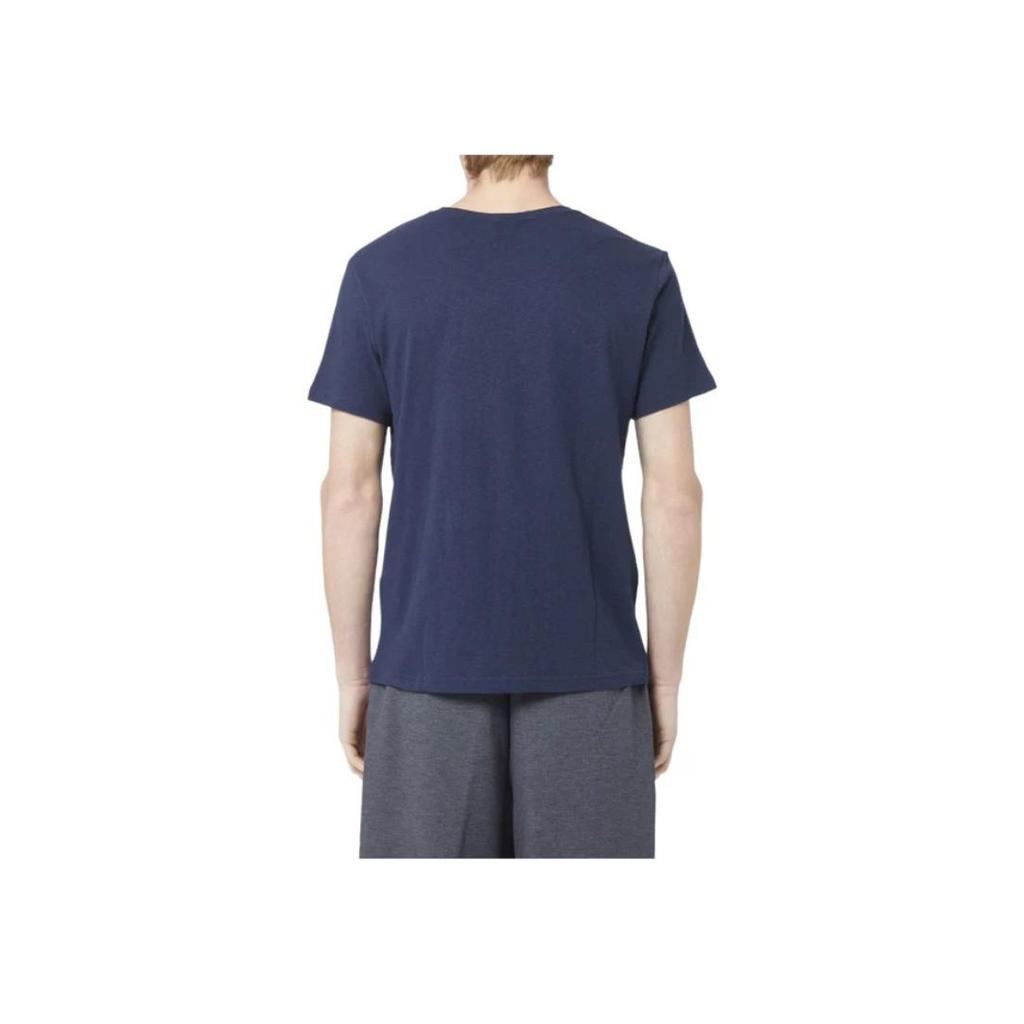 Emporio Armani Letter Embroidered Round Neck Pullover Short Sleeve T-Shirt Men Tops Navy-Blue 211818-4R485-06935