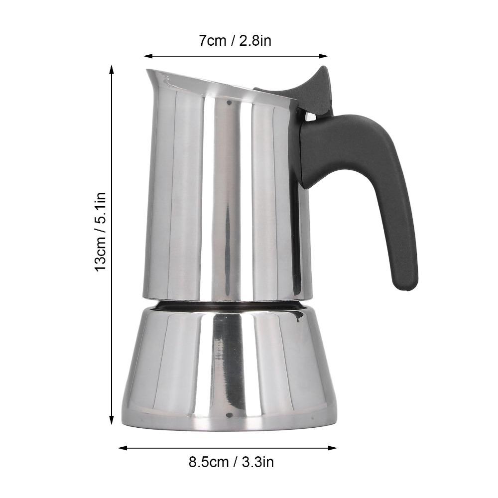 Silver Stovetop Moka Pot Large Capacity Stovetop Espresso Maker Moka Pot  Coffee Making