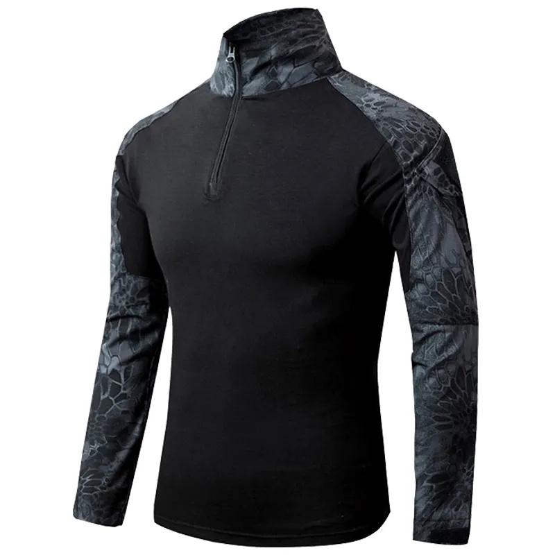 Tactical Army Combat Shirt Men Long Sleeve Camouflage Military T Shirt Paintball Uniform Clothing