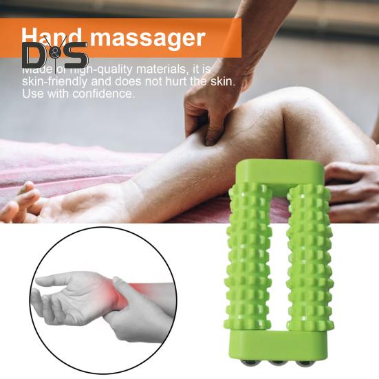 Handheld Roller Massager Portable Travel Muscle Fatigue Pain Relief Palm Acupoint Deep Tissue Relaxation Physical Therapy Spiky Massage Stick